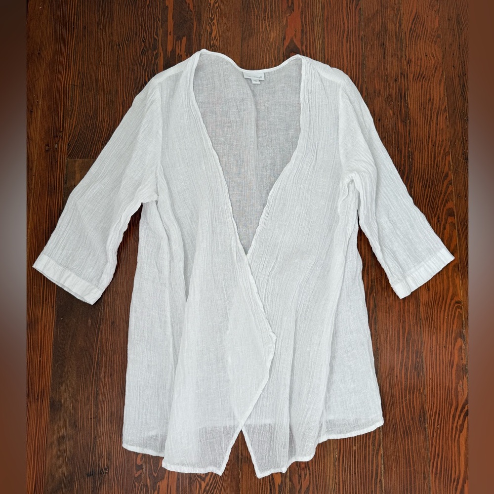 J. Jill Linen Open Cover-Up Cardigan
